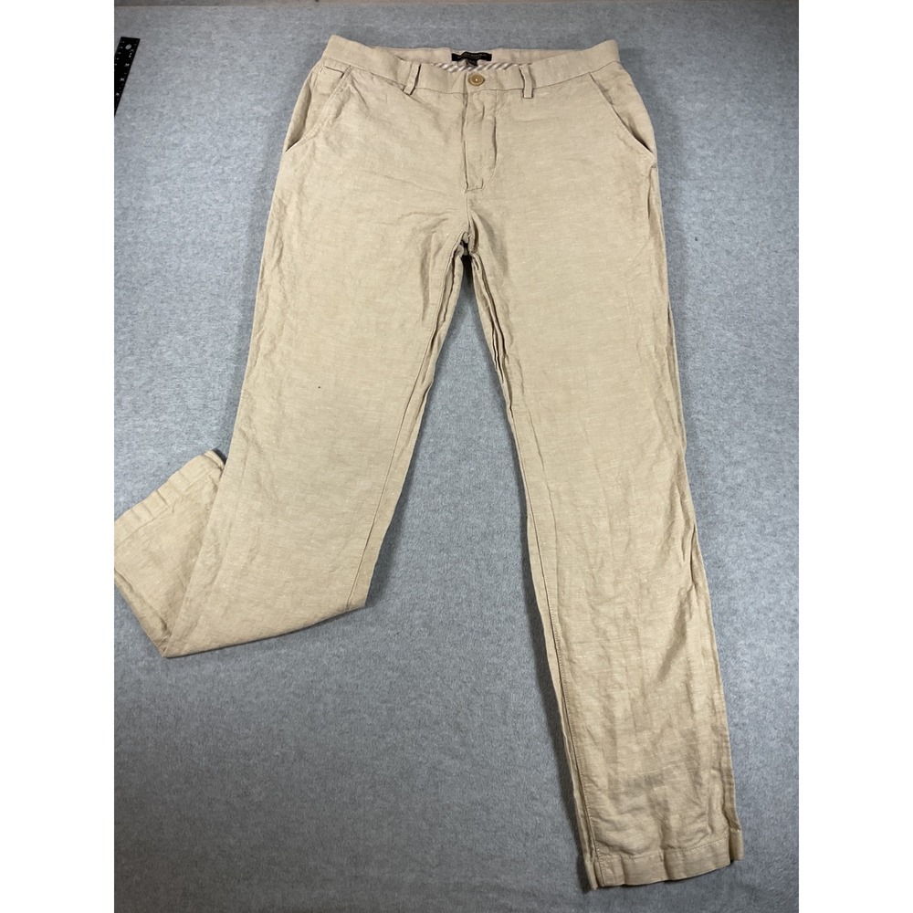 Banana Republic Kentfield Pant Mens 32x32 Linen Cotton Blend Straight Leg 3006
